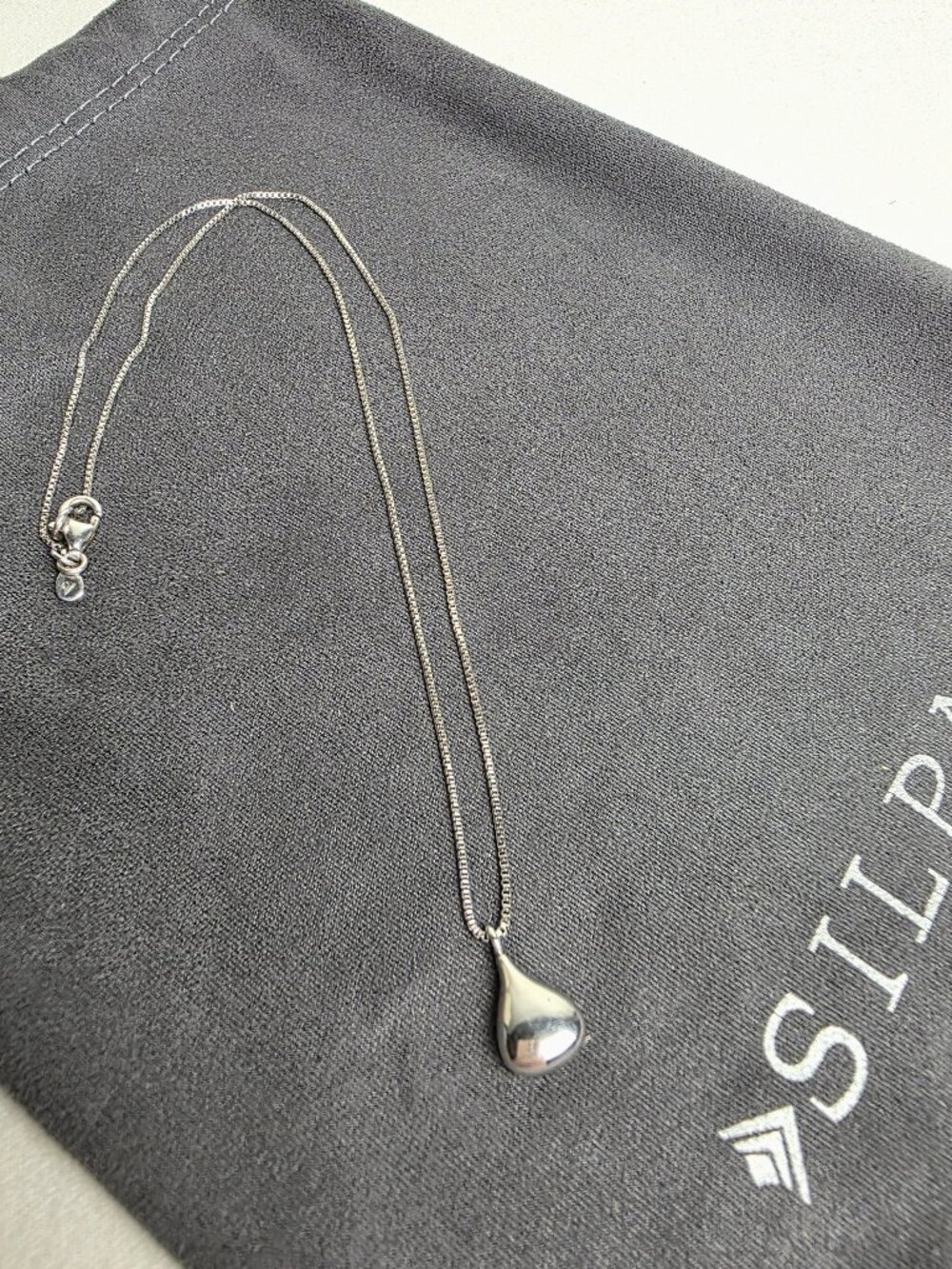 Silpada N2716 Perfect Pair Sterling Silver Teardrop Necklace 16"